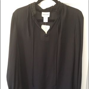 Oscar de la Renta Silk Crepe Blouse